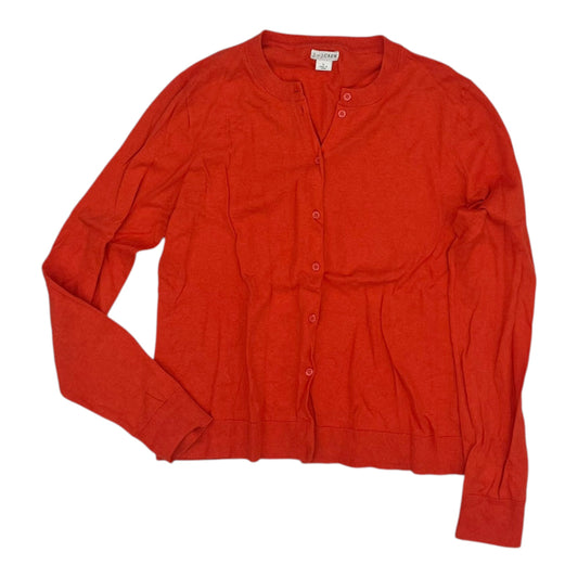 Sweater Cardigan By J. Crew In Orange, Size:L