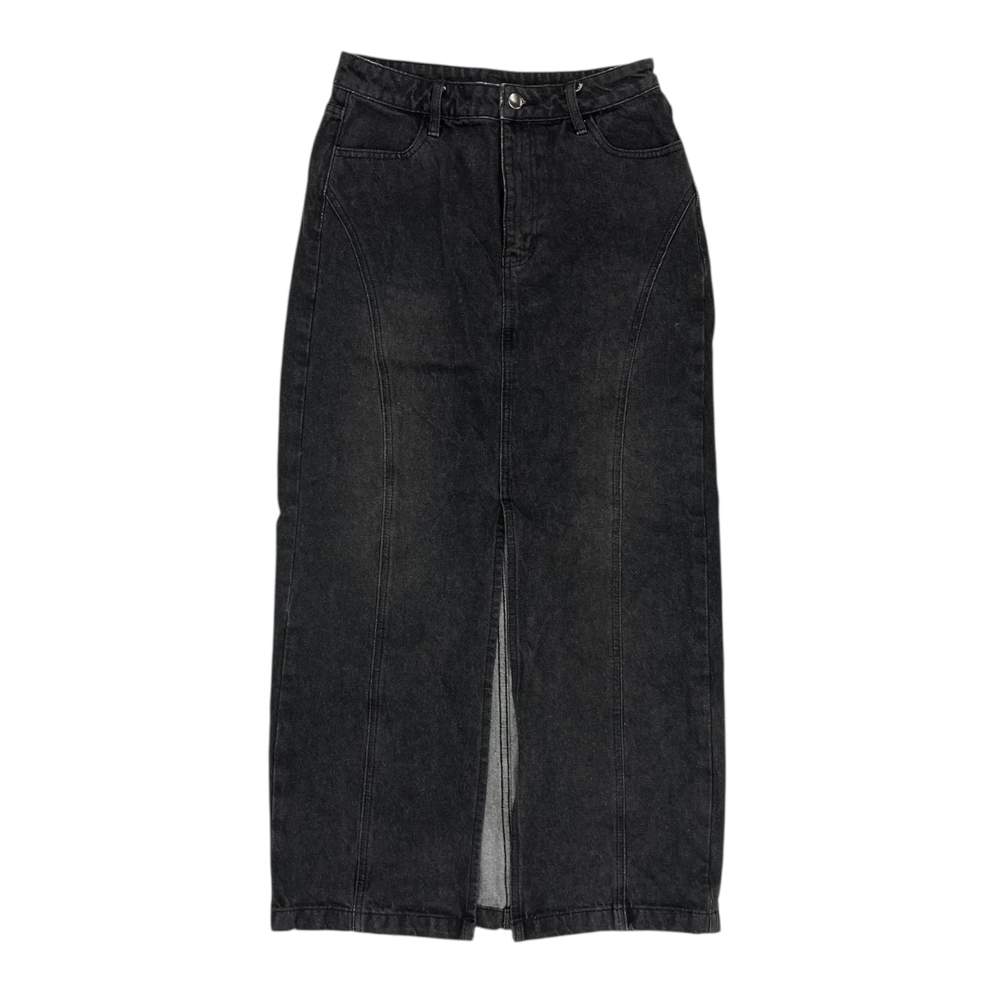 Skirt Maxi By Blu Pepper In Black Denim, Size:S