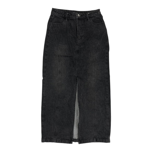 Skirt Maxi By Blu Pepper In Black Denim, Size:S