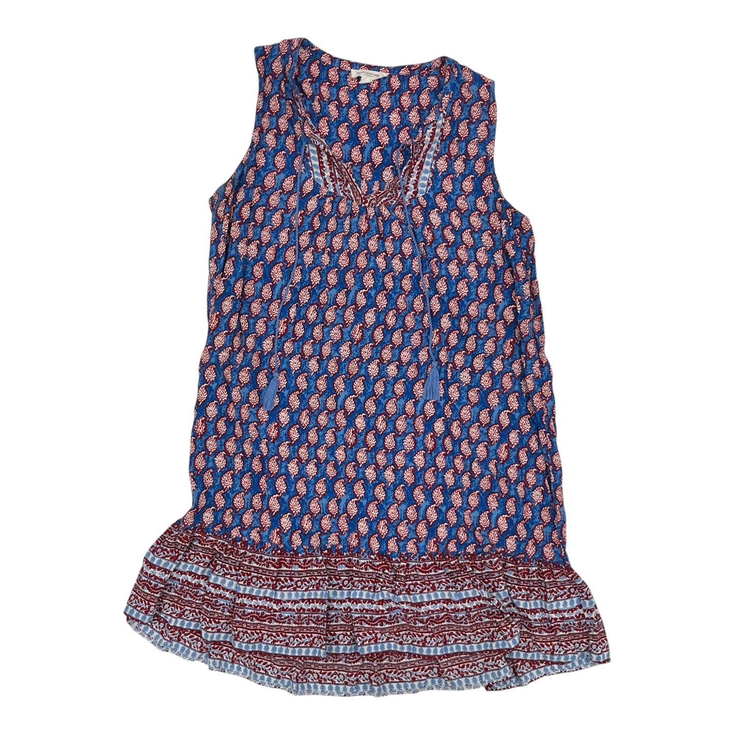 Dress Casual Short By Beachlunchlounge In Blue Red & White, Size:S