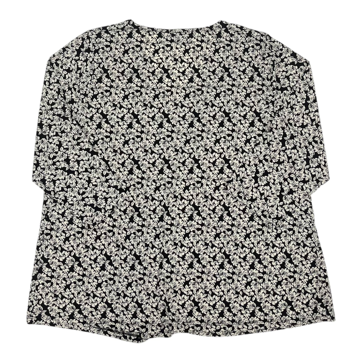 Blouse 3/4 Sleeve By Lane Bryant In Black & White, Size:2X