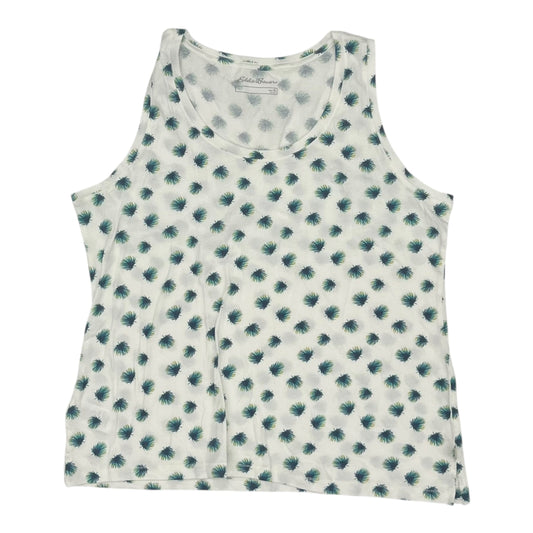 Top Sleeveless By Eddie Bauer In Green & White, Size:Xl