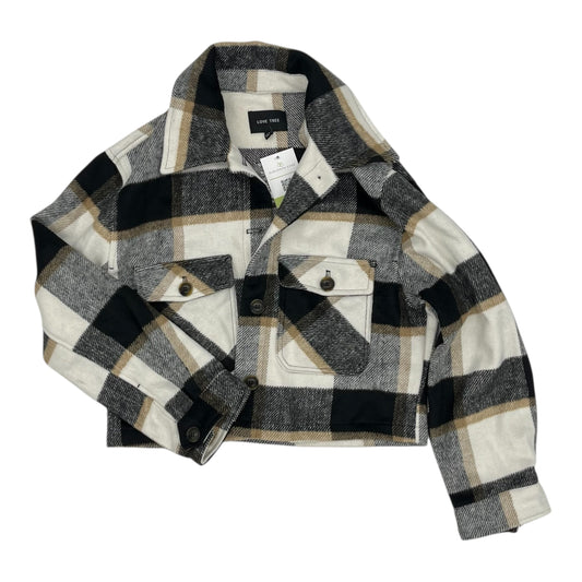 Jacket Shirt By Love Tree In Black & Cream, Size:L