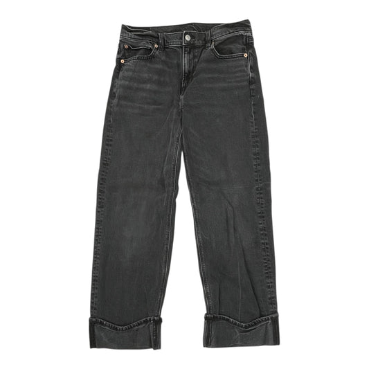 Jeans Straight By American Eagle In Black Denim, Size:8