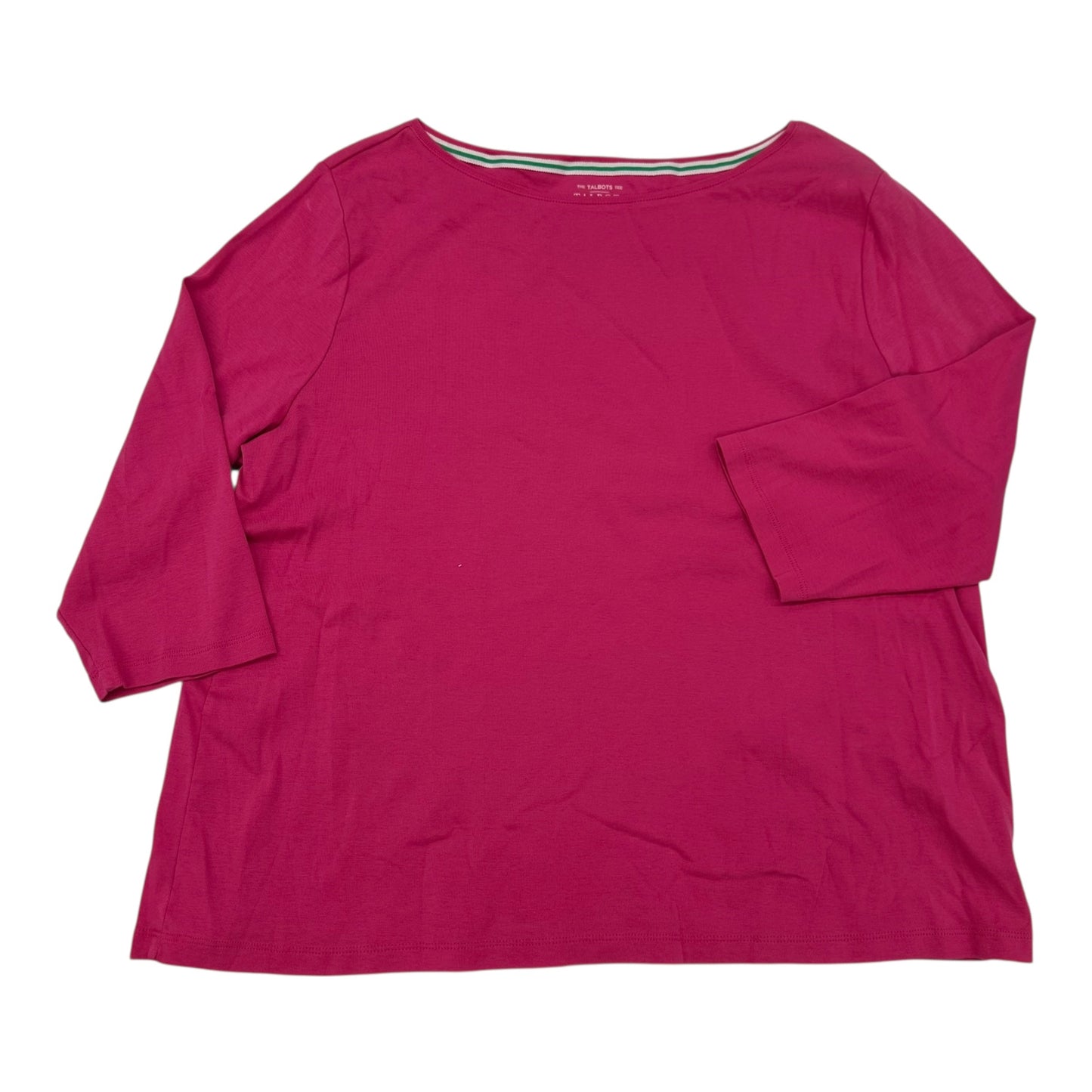 Top 3/4 Sleeve By Talbots In Pink, Size:3X