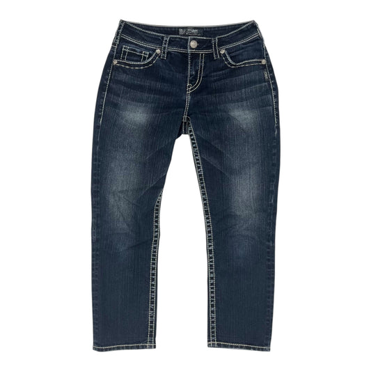 Jeans Straight By Silver In Blue Denim, Size:8