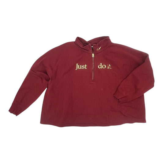 Athletic Sweatshirt Collar By Nike In Red, Size:3X