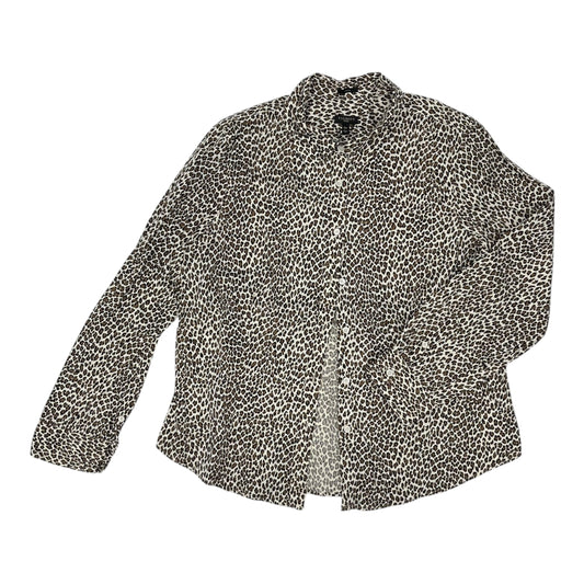 Blouse Ls By Talbots In Animal Print, Size:1X