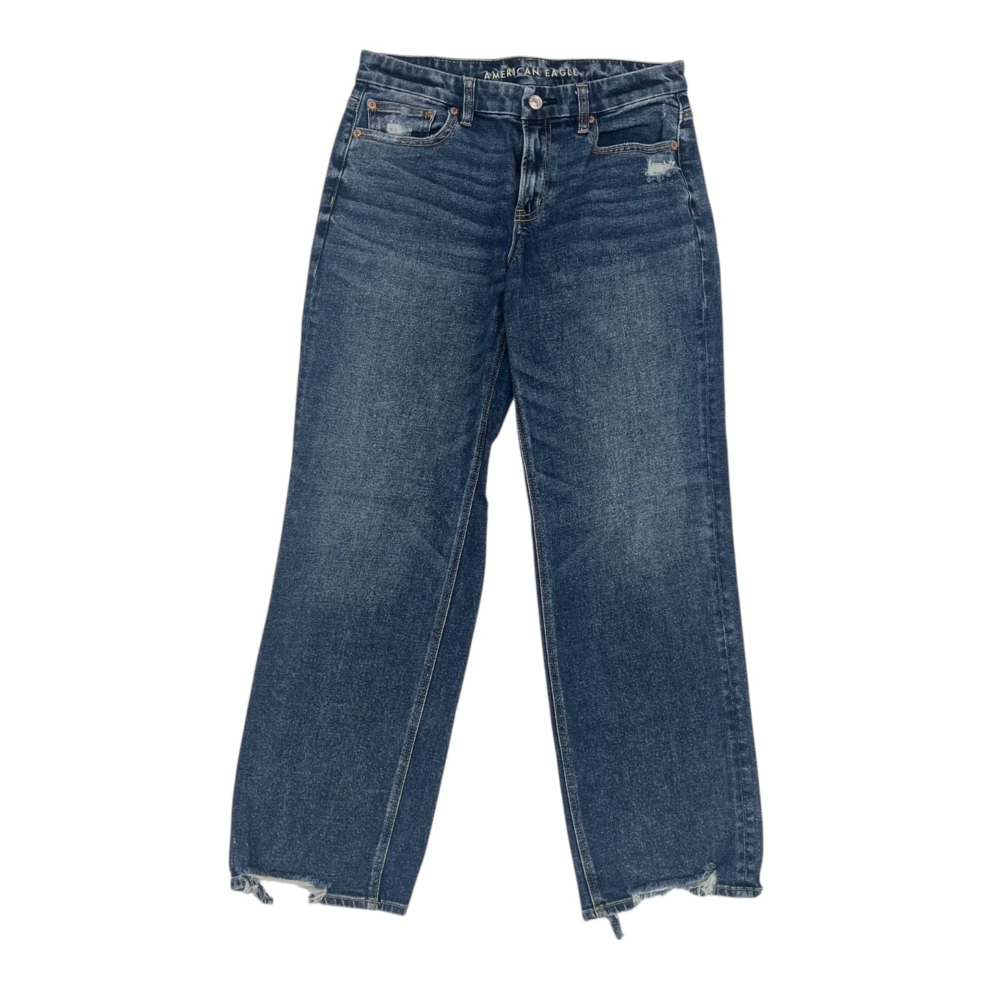 Jeans Straight By American Eagle In Blue Denim, Size:8