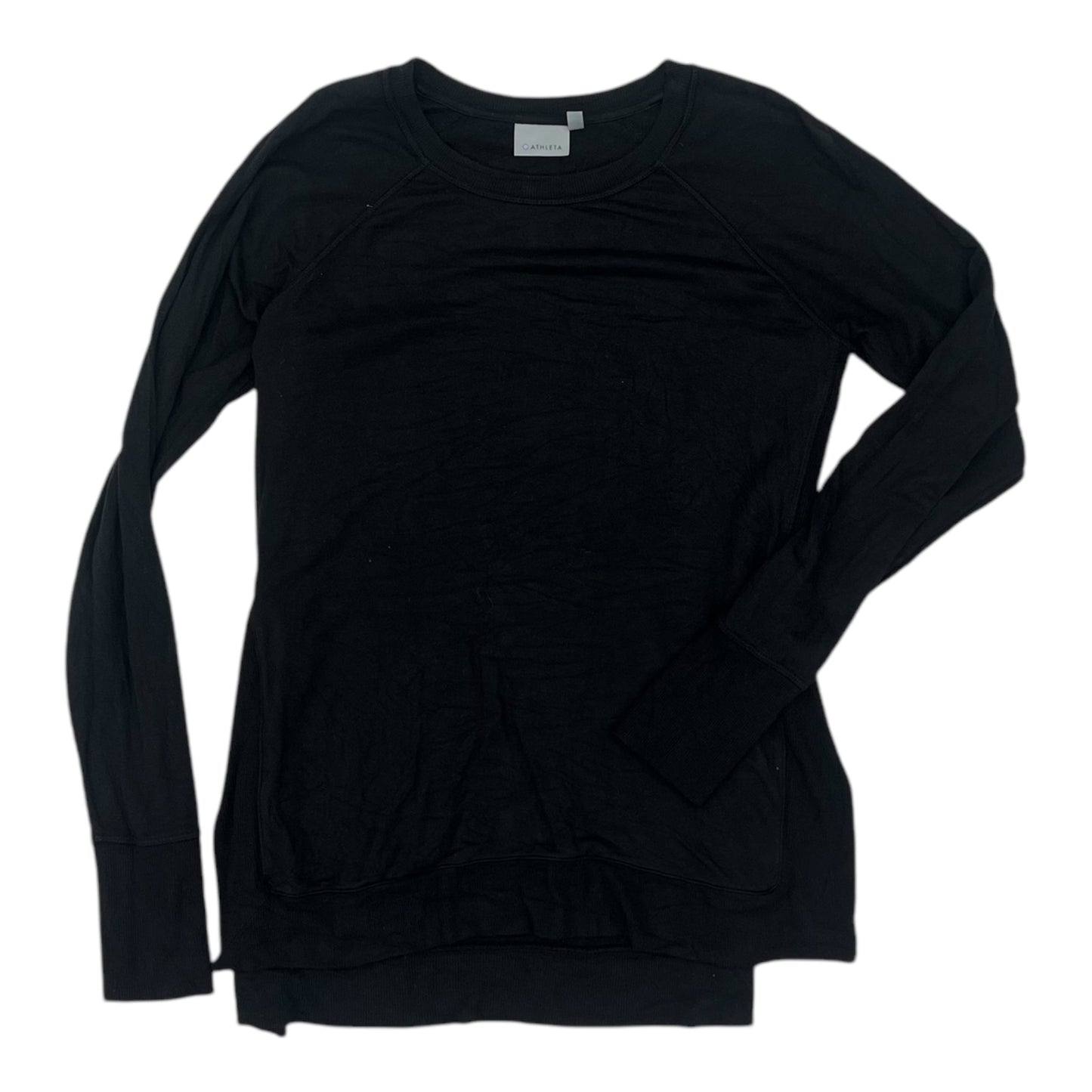 Athletic Top Ls Crewneck By Athleta In Black, Size:S