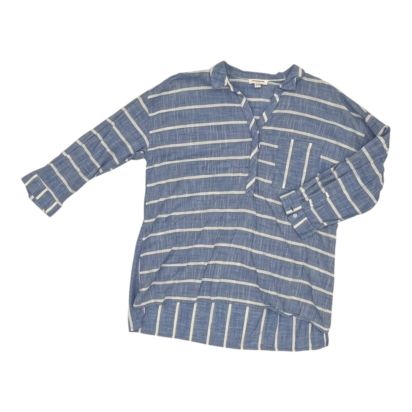 Blouse Ls By Beachlunchlounge In Blue, Size:Xl