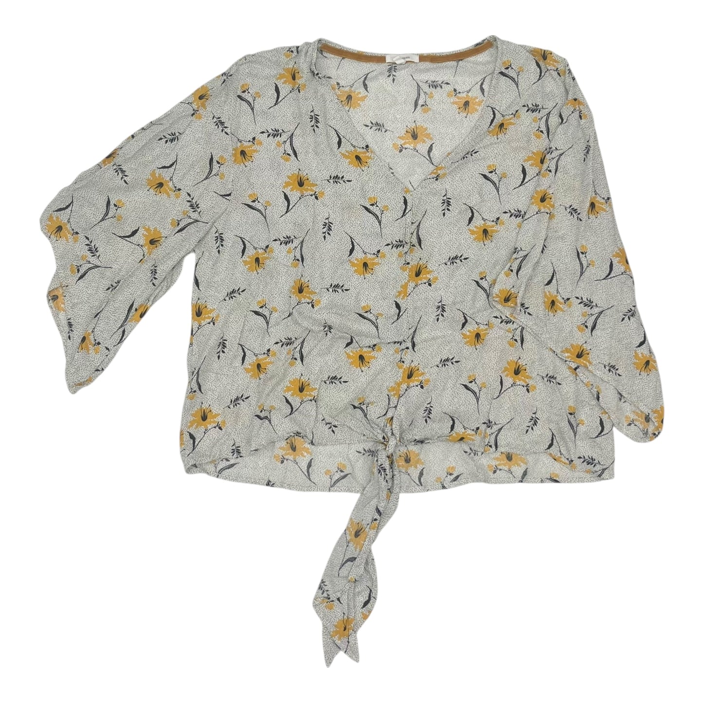 Blouse 3/4 Sleeve By Maurices In Cream, Size:1X