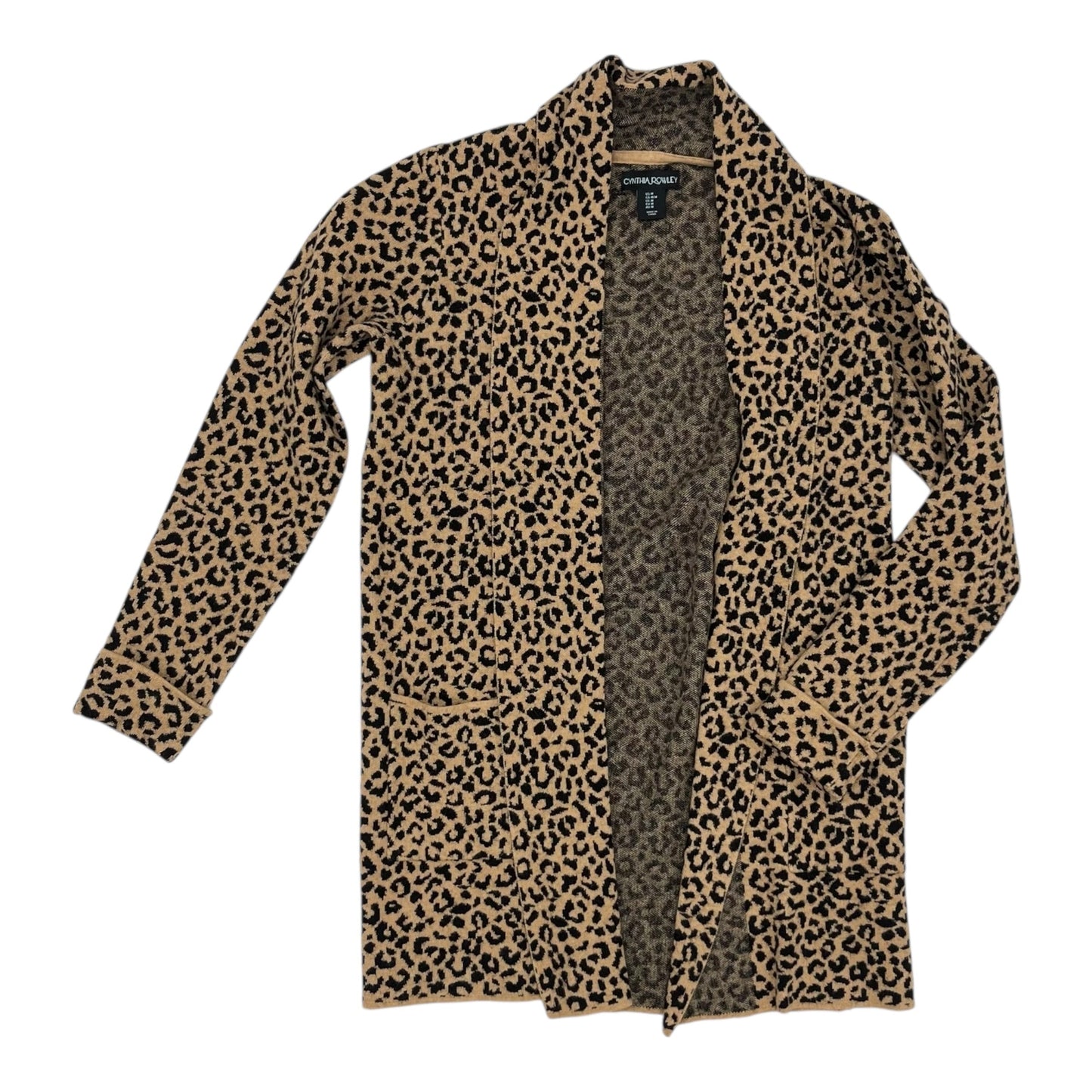 Sweater Cardigan By Cynthia Rowley In Animal Print, Size:M