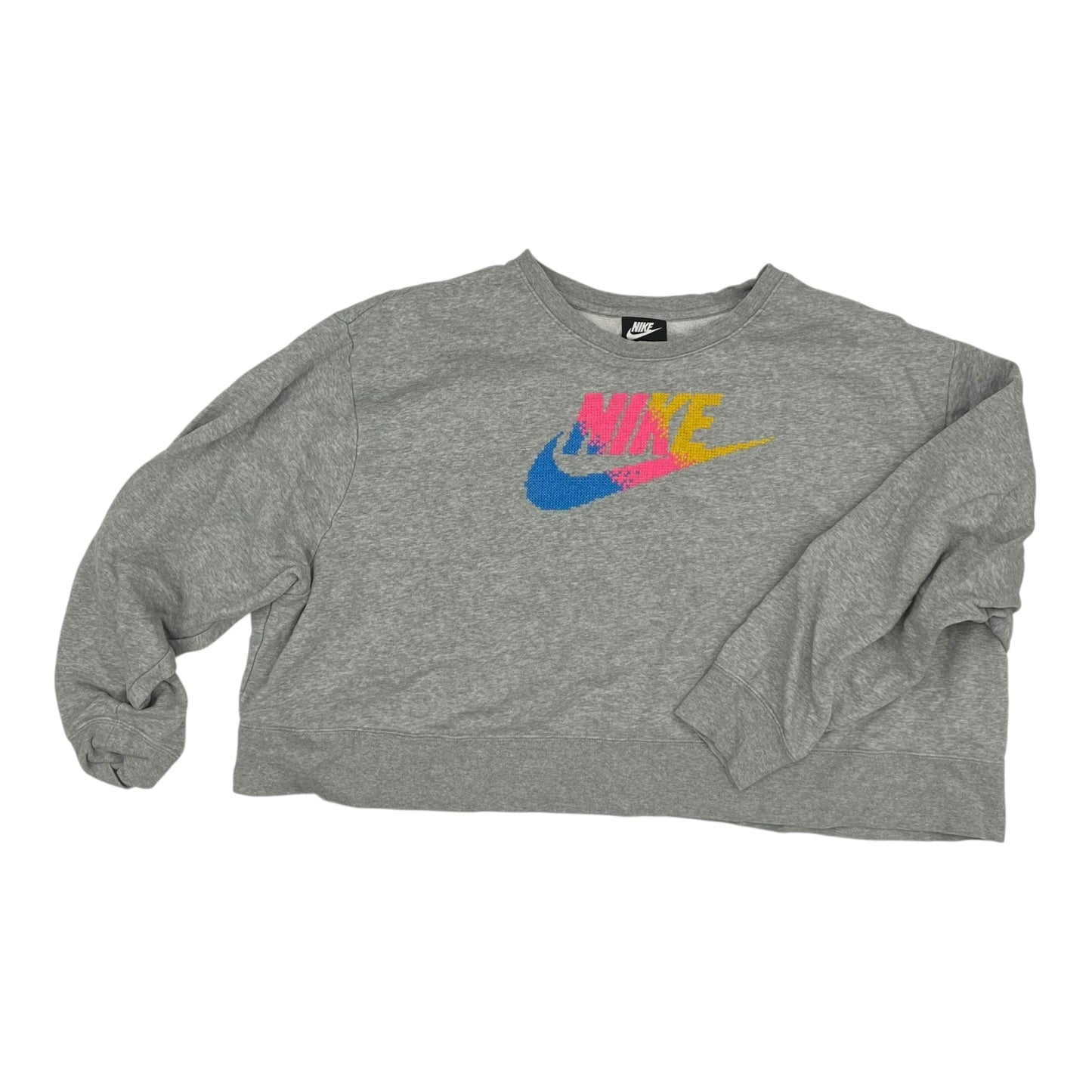 Athletic Sweatshirt Crewneck By Nike In Grey, Size:3X