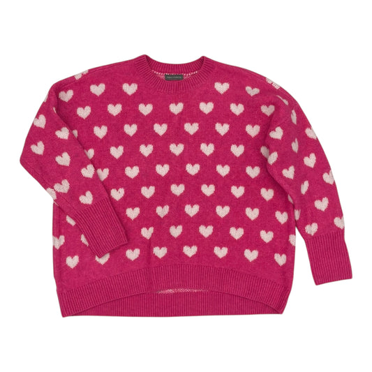 Sweater By Vince Camuto In Pink & White, Size:M