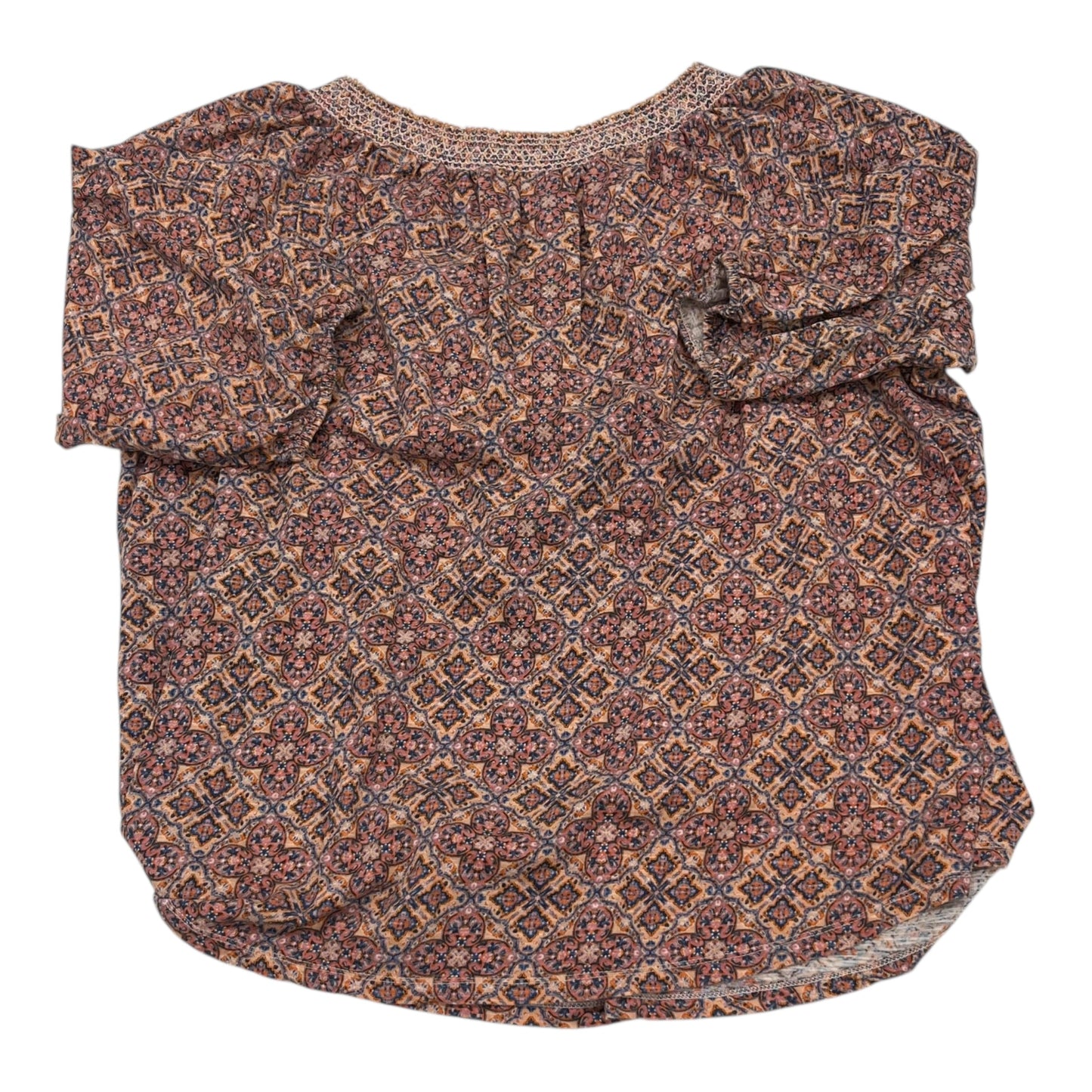 Top 3/4 Sleeve By Ruff Hewn In Blue & Orange, Size:3X