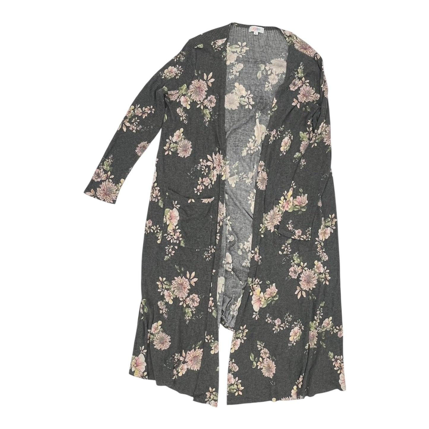 Sweater Cardigan By Lularoe In Grey, Size:L