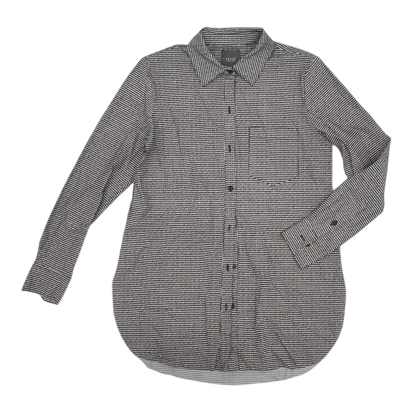 Blouse Ls By Lysse In Black & White, Size:S