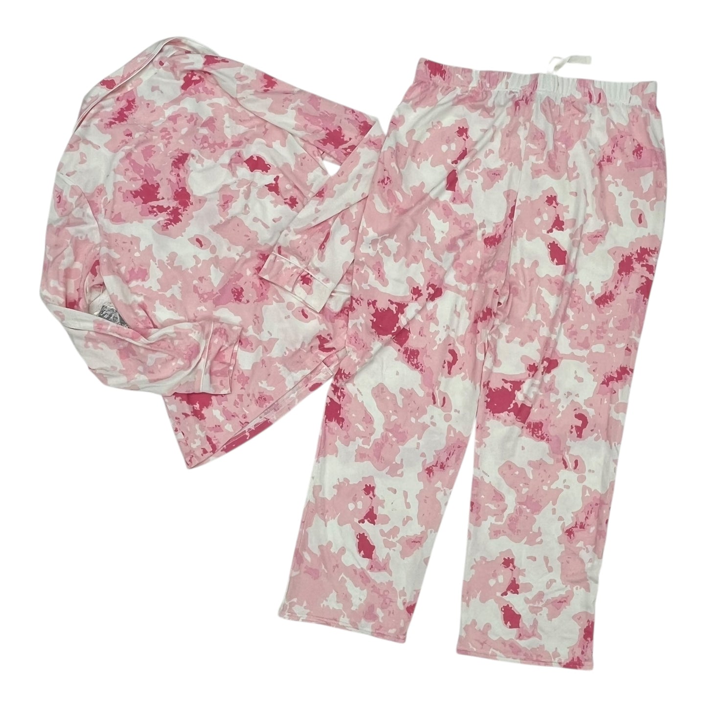Pajamas 2Pc By Clothes Mentor In Pink & White, Size:Xl