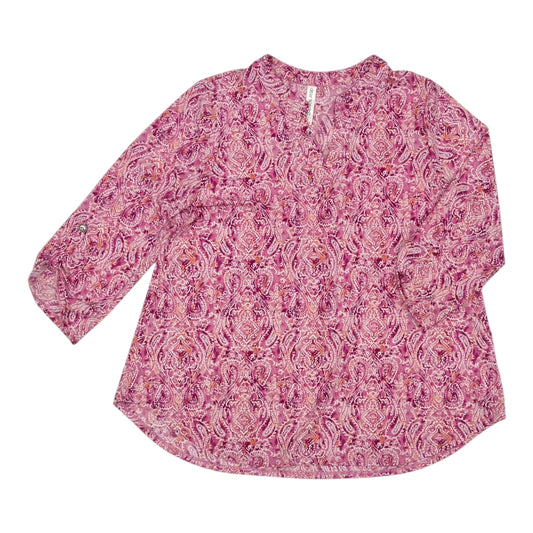 Blouse 3/4 Sleeve By Clothes Mentor In Pink, Size:L