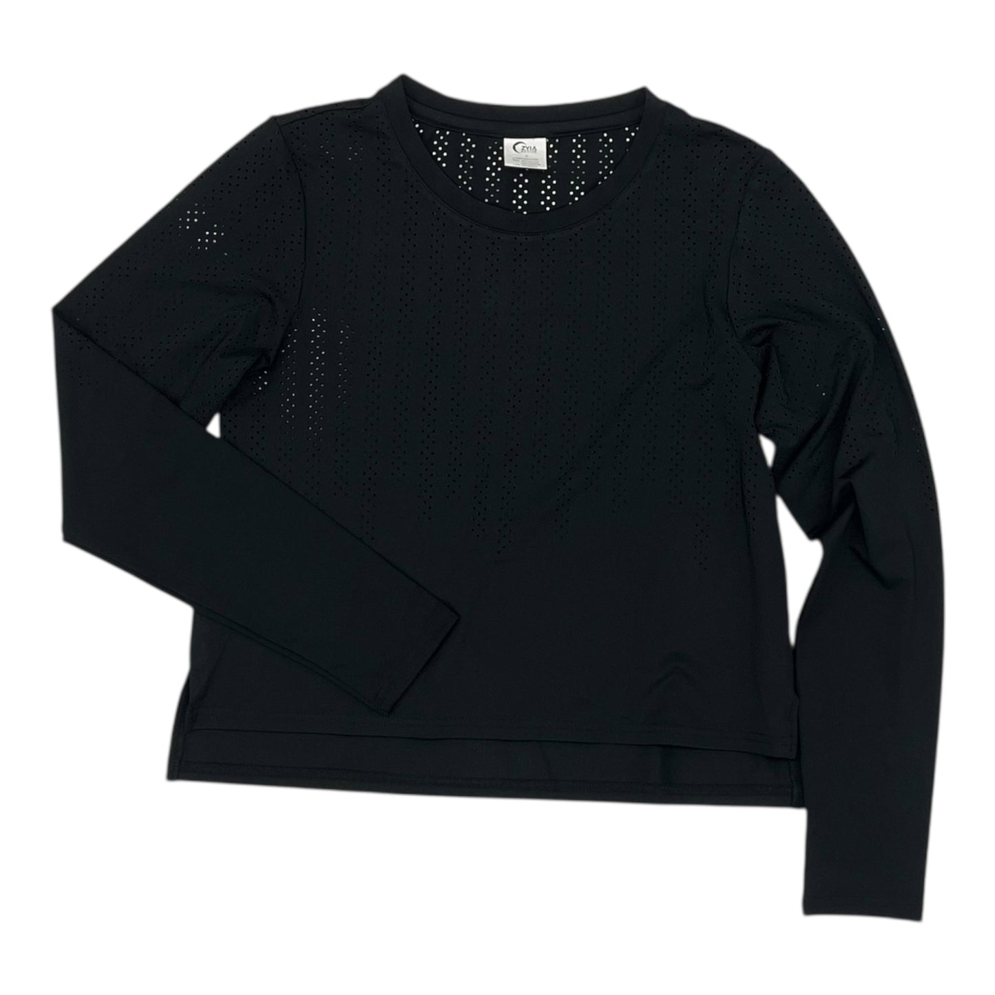 Athletic Top Ls Collar By Zyia In Black, Size:S