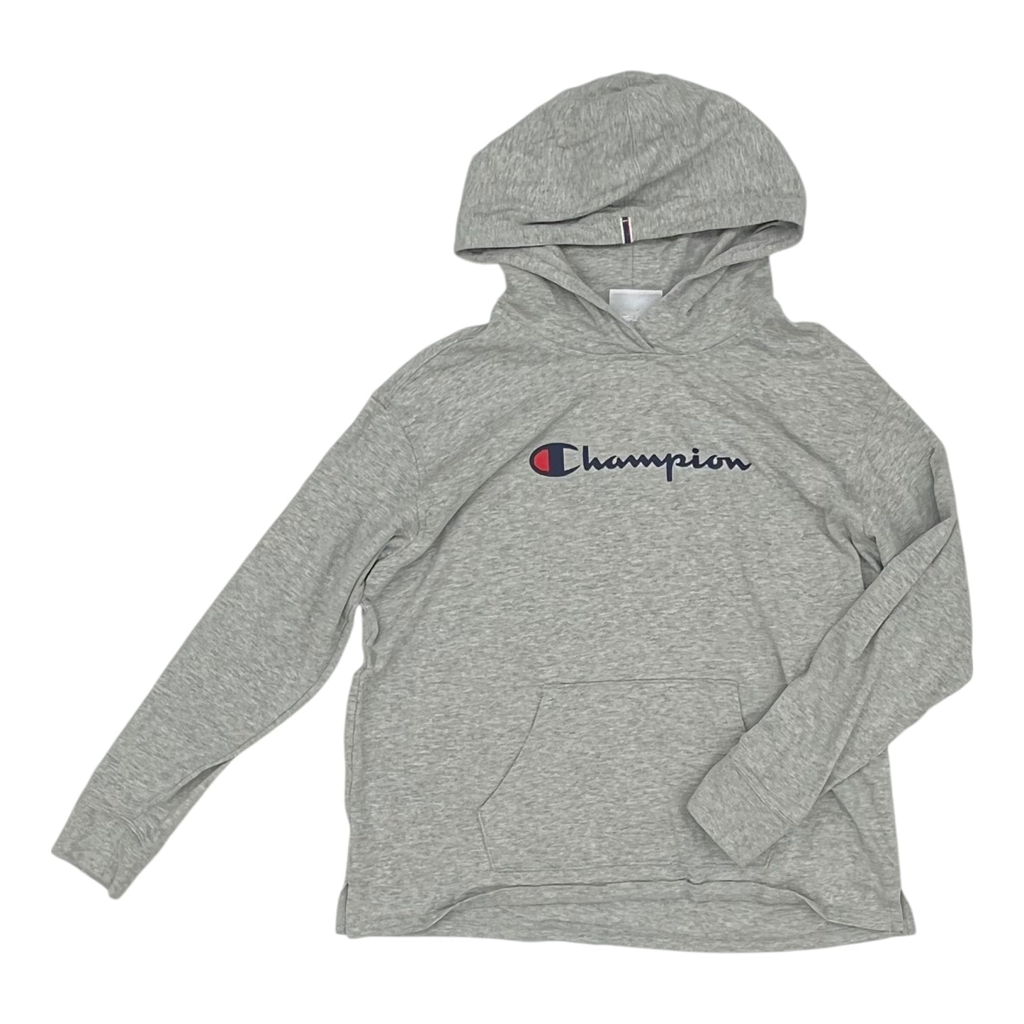 Athletic Sweatshirt Hoodie By Champion In Grey, Size:L