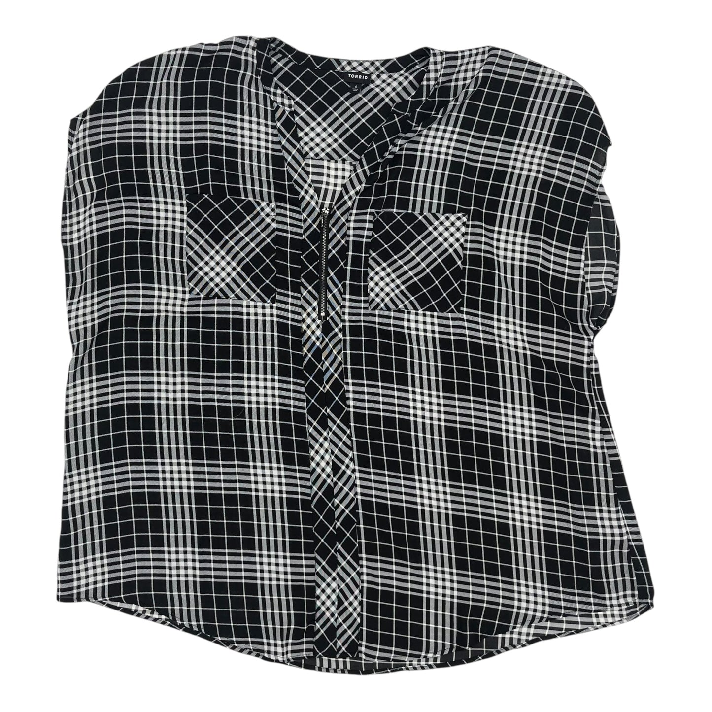 Blouse Ss By Torrid In Black & White, Size:4X