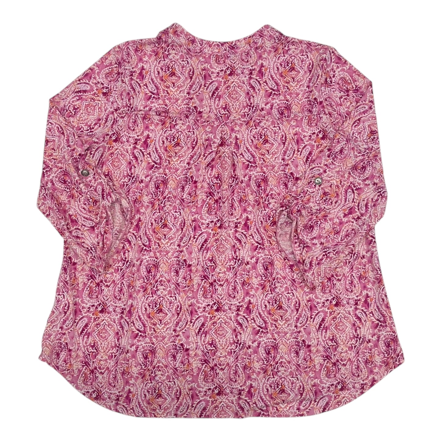 Blouse 3/4 Sleeve By Clothes Mentor In Pink, Size:L