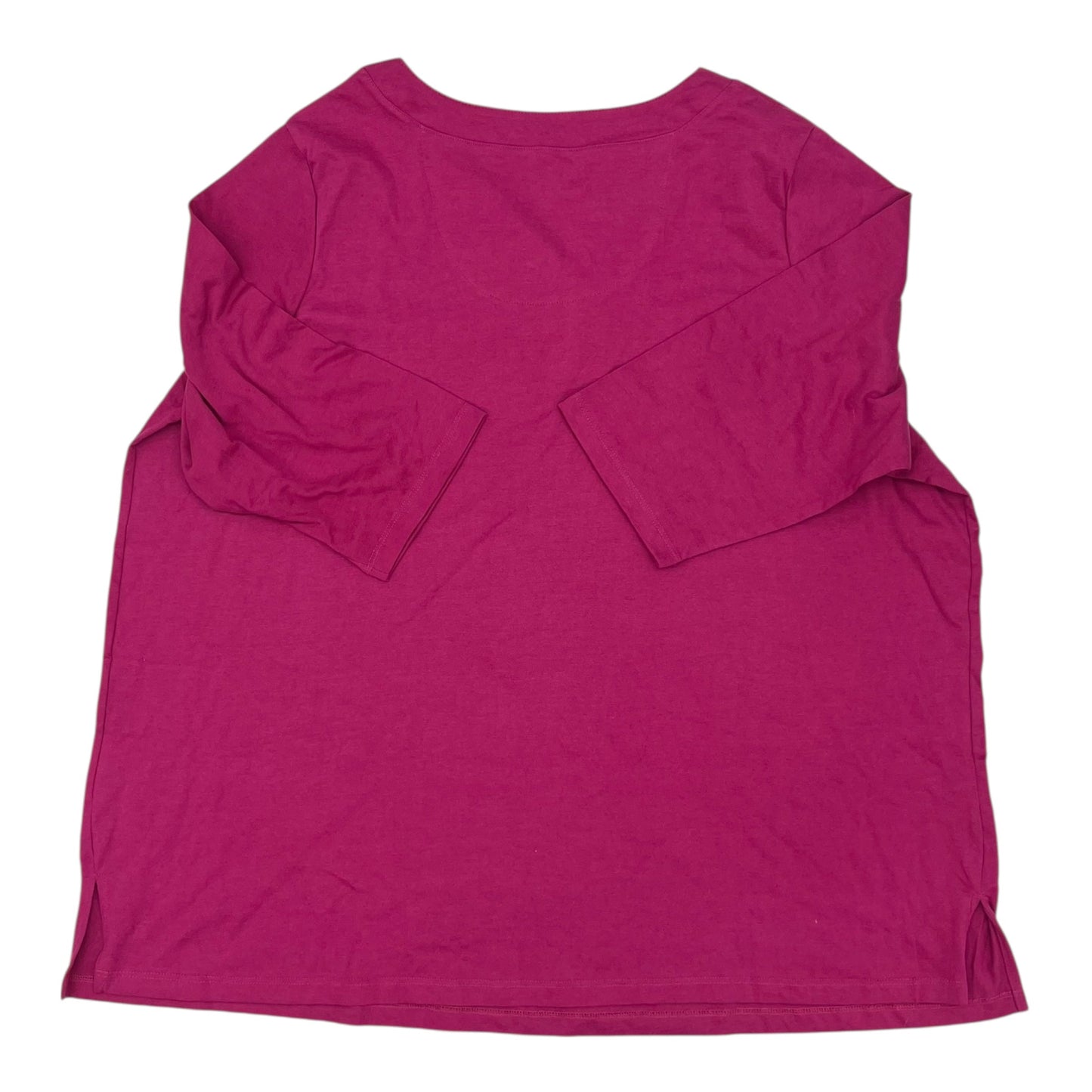 Top 3/4 Sleeve By Woman Within In Pink, Size:2X