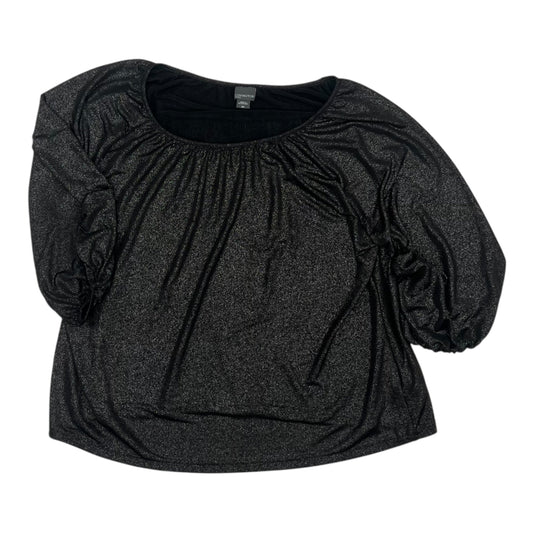 Blouse 3/4 Sleeve By Covington In Black, Size:2X