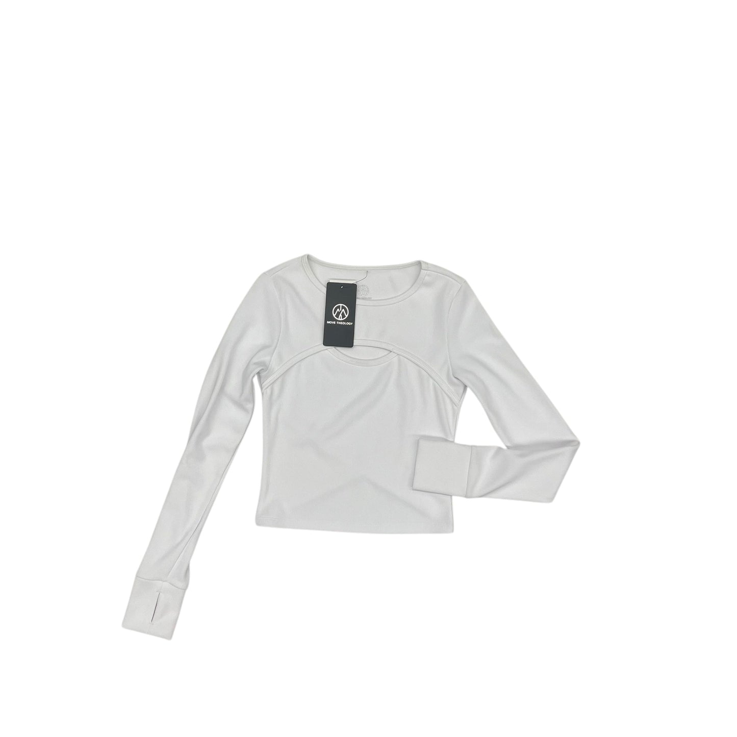 Athletic Top Ls Crewneck By Clothes Mentor In White, Size:M