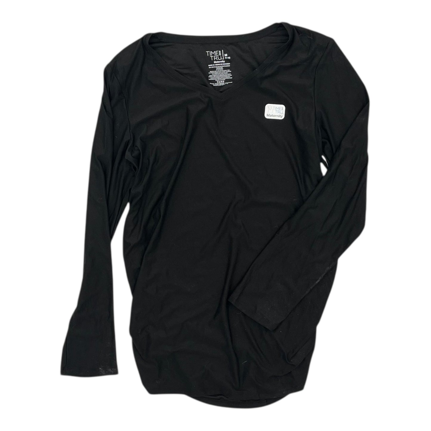 Mat Top Ls By Time And Tru In Black, Size:M