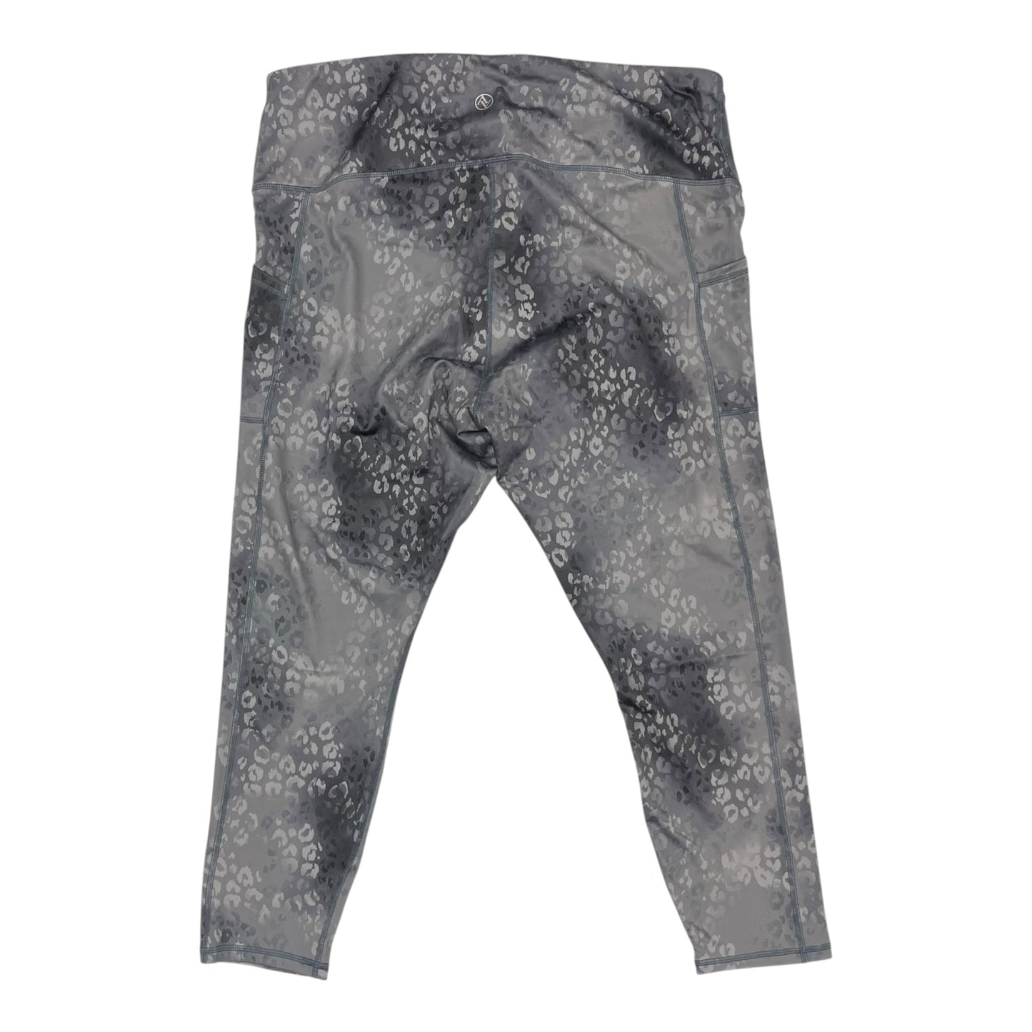 Athletic Leggings By Adrienne Vittadini In Grey, Size:3X