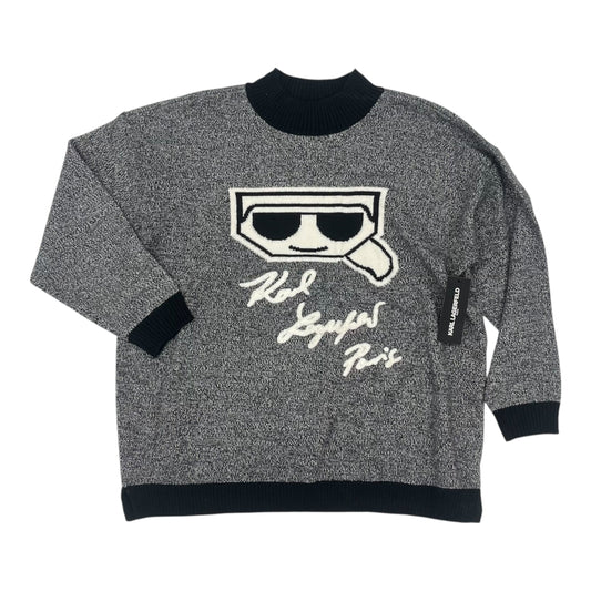 Sweater Designer By Karl Lagerfeld In Grey, Size:Xl