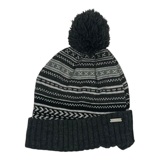 Hat Beanie By Clothes Mentor In Grey & White