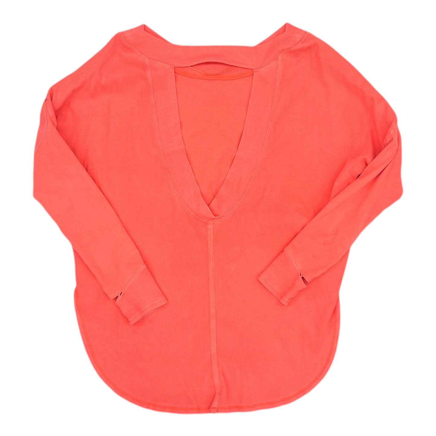 Athletic Top Ls Crewneck By Free People In Coral, Size:L