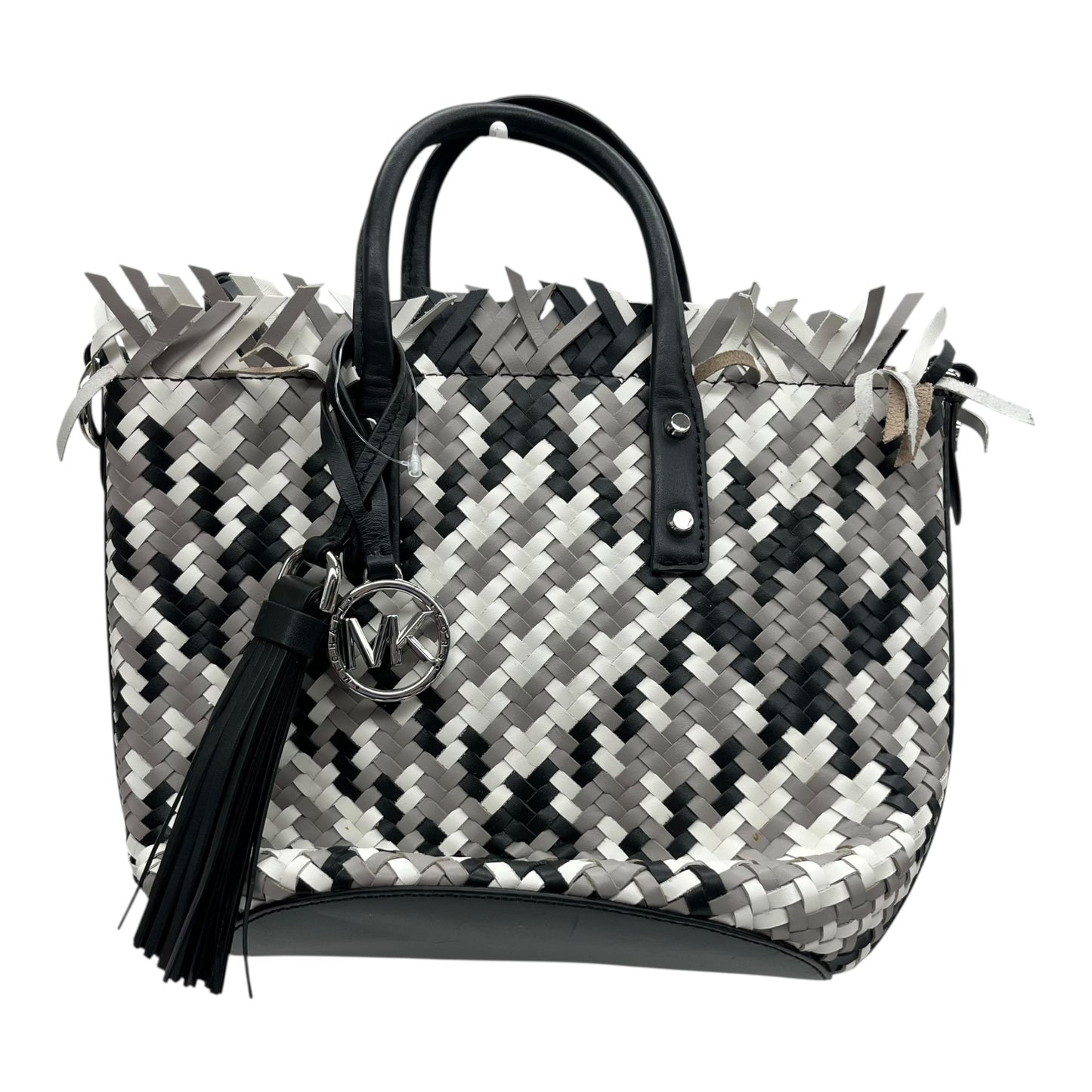 Crossbody Designer By Michael Kors In Black & Cream, Size:Medium