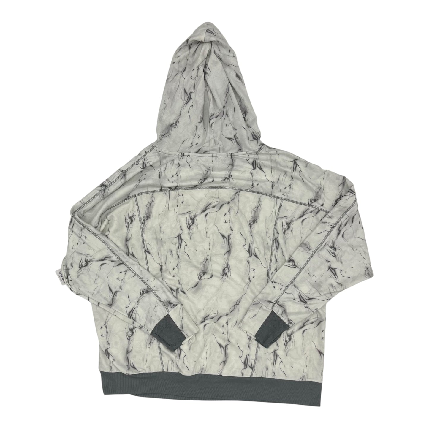 Athletic Sweatshirt Hoodie By Nine West Apparel In Grey & White, Size:3X