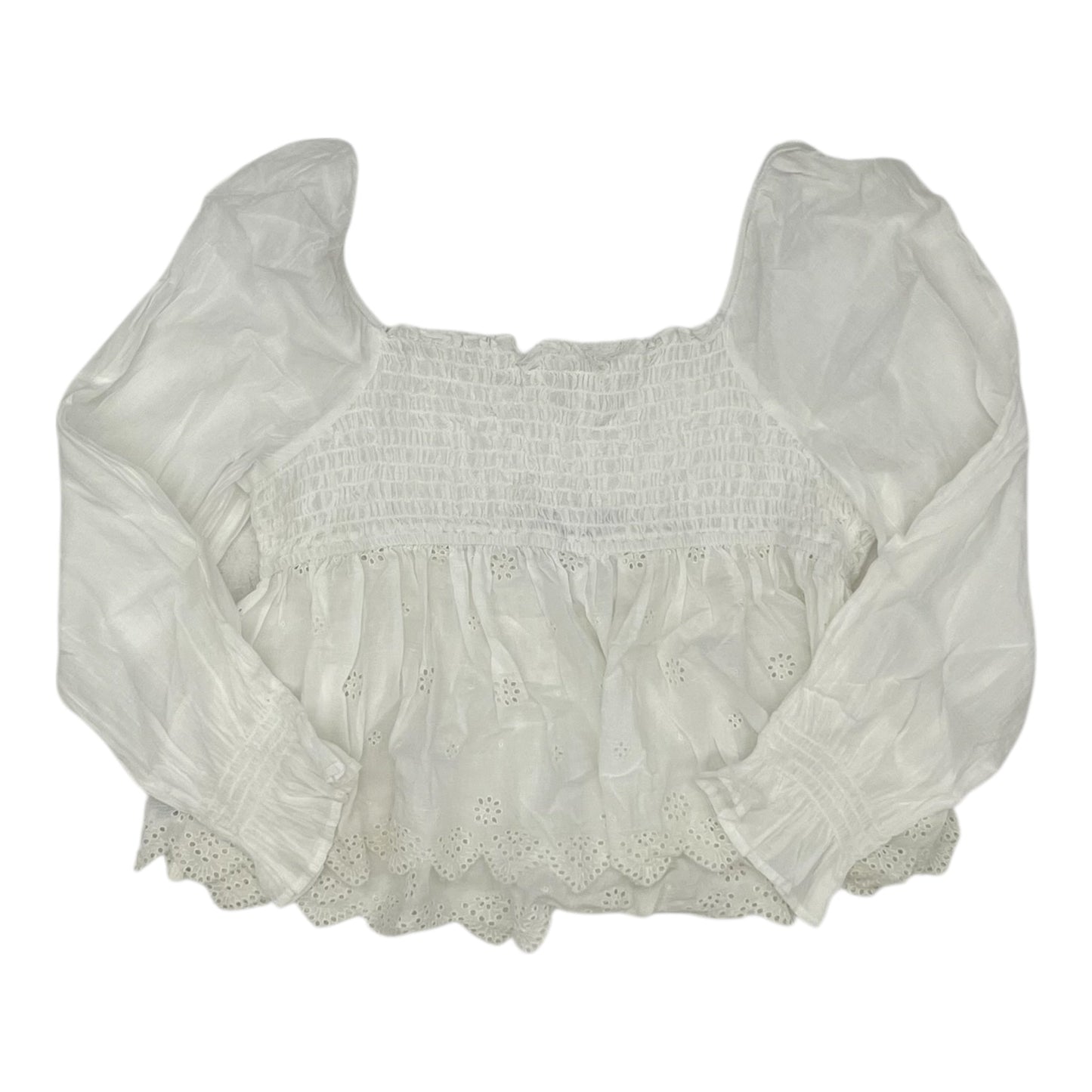 Blouse Ls By American Eagle In White, Size:Xl