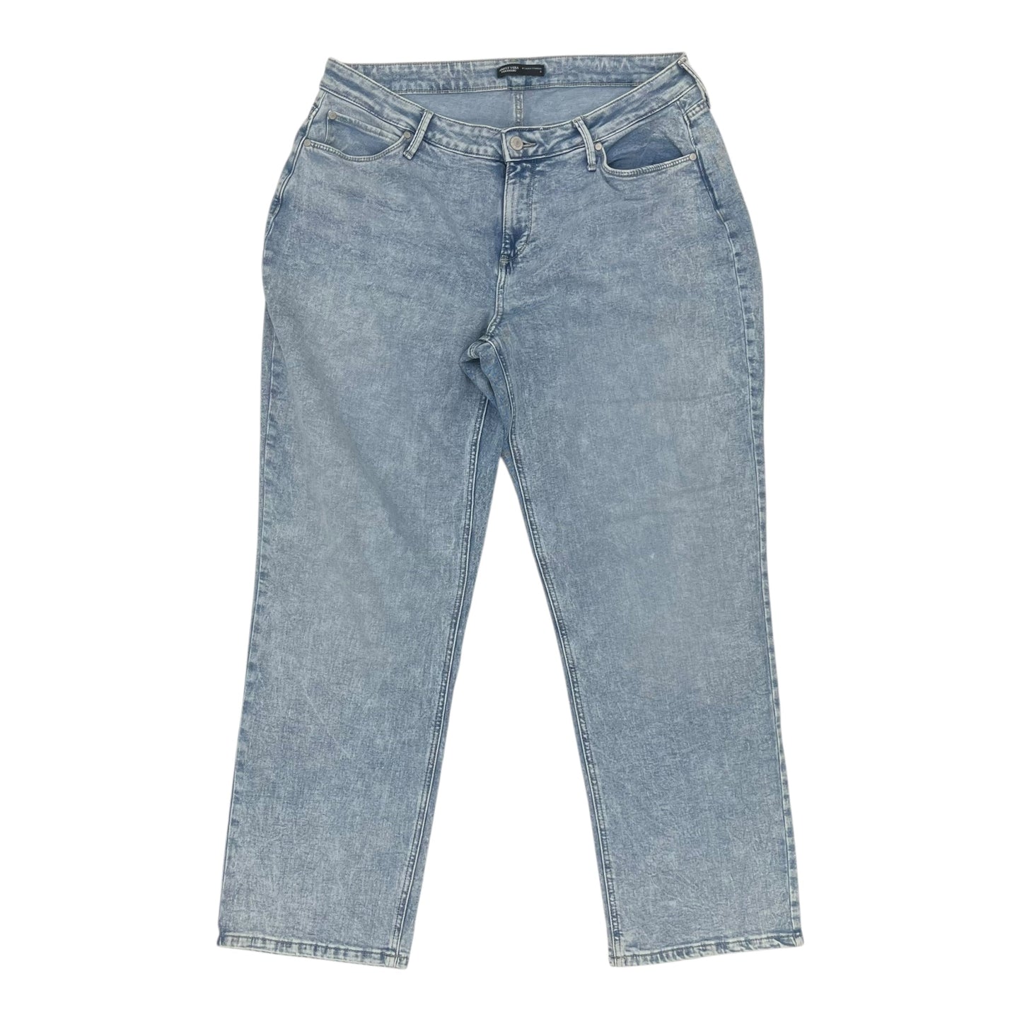 Jeans Straight By Simply Vera In Blue Denim, Size:12