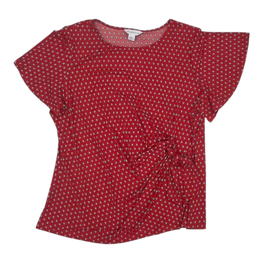 Blouse Ss By Liz Claiborne In Red, Size:Xxl