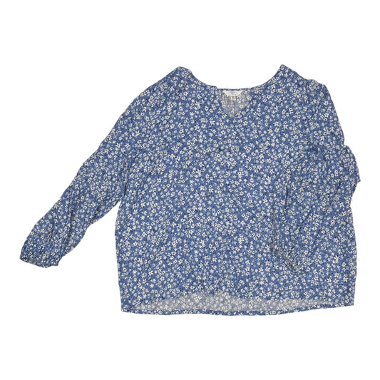 Blouse Ls By Time And Tru In Blue, Size:Xxl