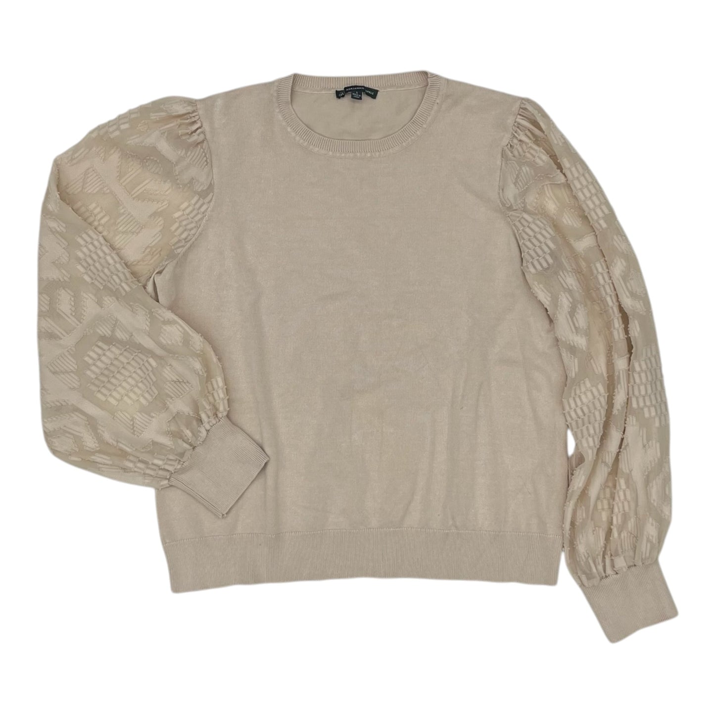 Sweater By Adrianna Papell In Tan, Size:L