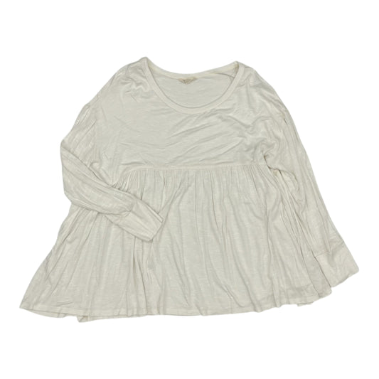 Blouse Ls By Ultra Flirt In Cream, Size:Xl