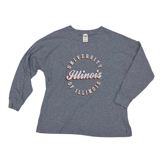 Athletic Top Ls Crewneck By Pink In Blue, Size:L