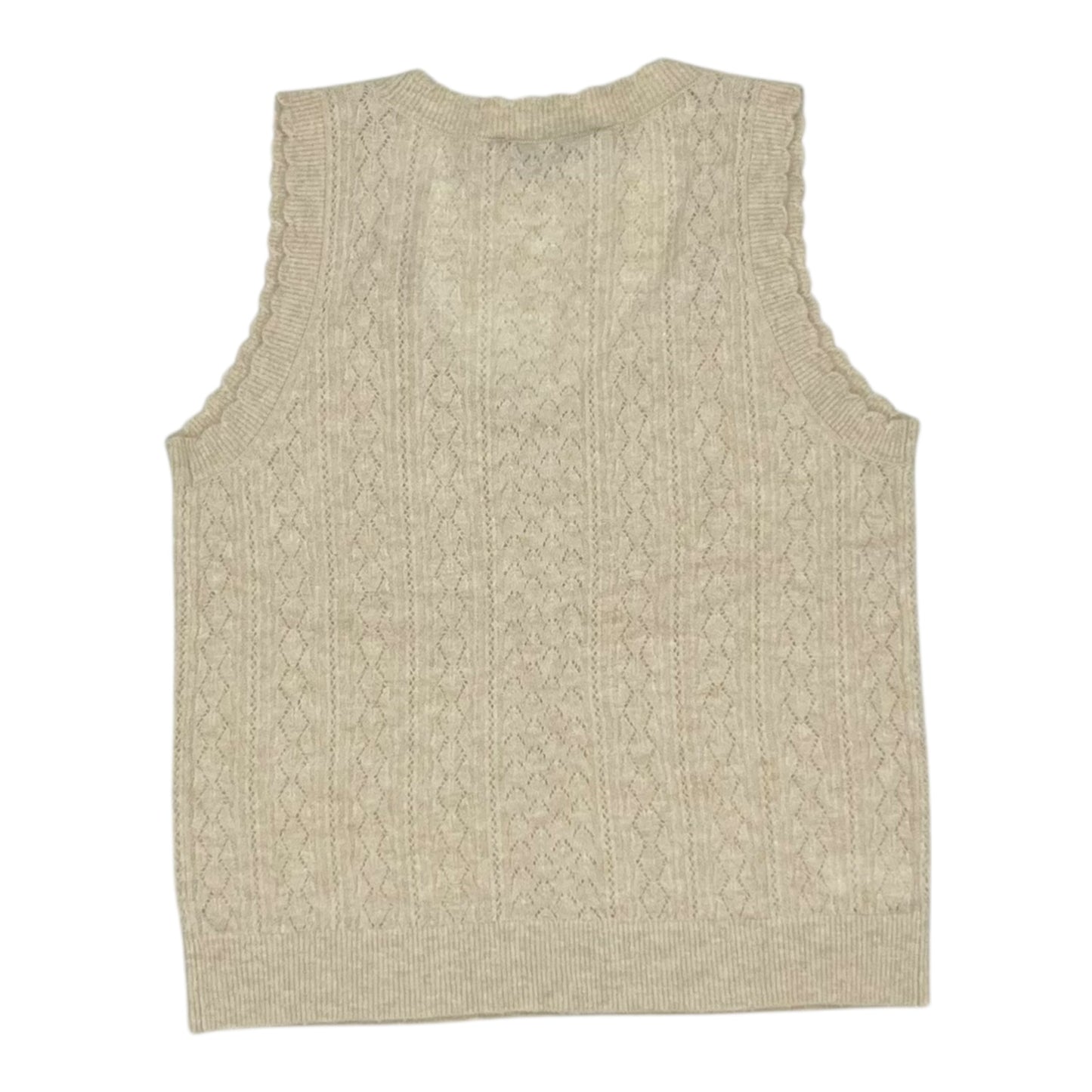 Vest Sweater By Loft In Cream, Size:M