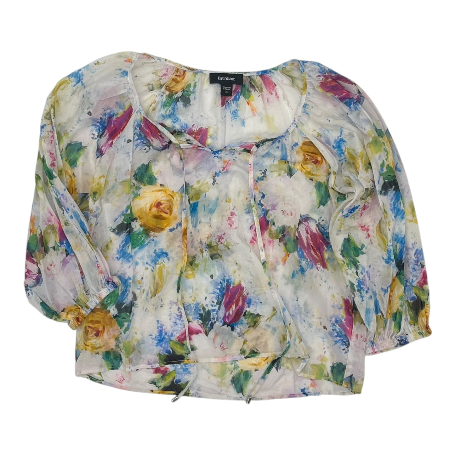 Top 3/4 Sleeve By Karen Kane In Floral Print, Size:S