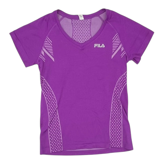 Athletic Top Ss By Fila In Purple, Size:L