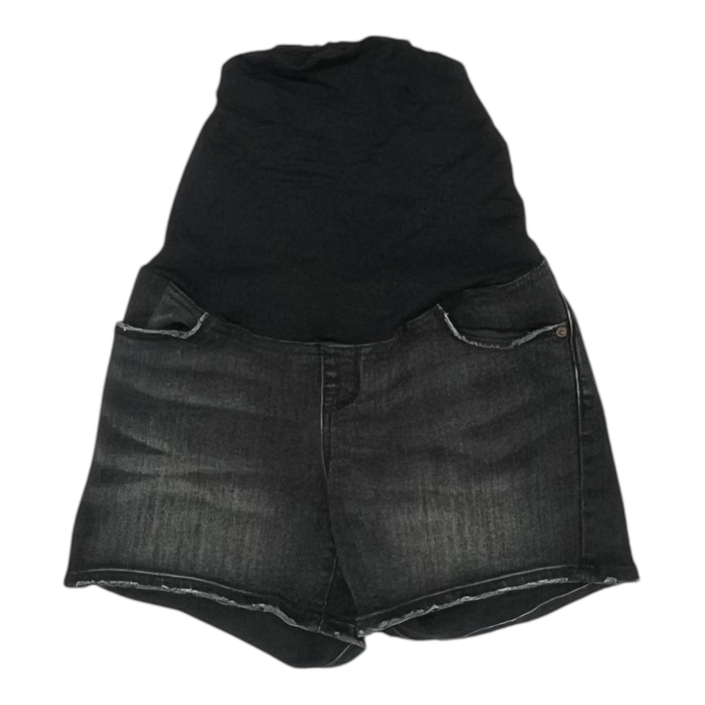 Mat Shorts By Isabel Maternity In Black Denim, Size:2