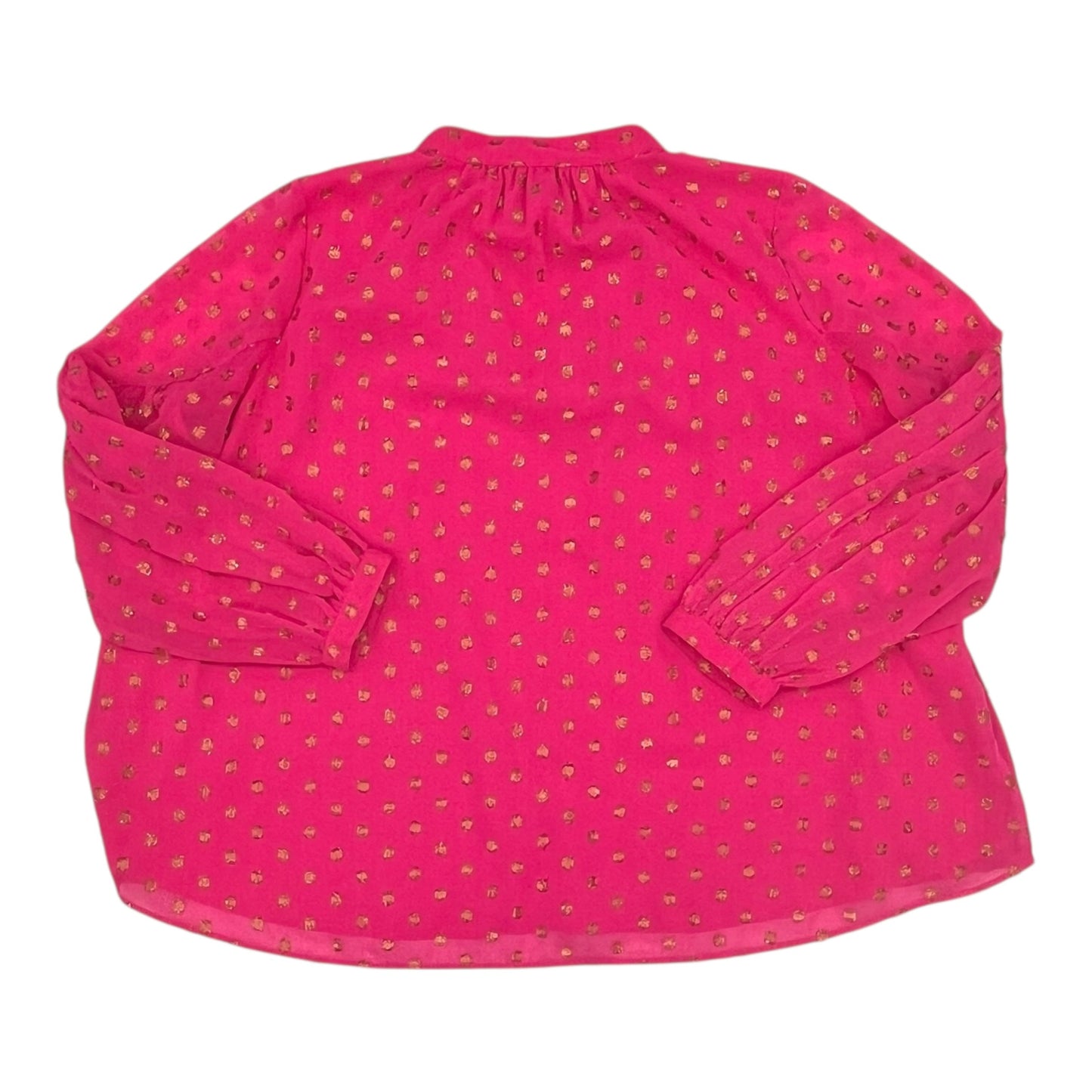 Blouse Ls By Crown And Ivy In Pink, Size:Xl